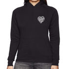 Sudadera Con Capucha Word Art Para Mujer - Coraz&oacute;n Cursivo - Negro