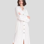 Vestido Blanco Abierto con Botones Blanco