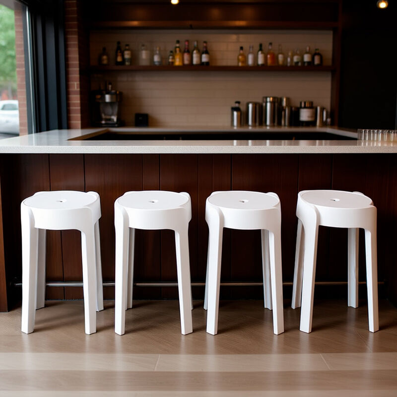 Set de 4 Bancos de Pl&aacute;stico Apilables &ndash; Color B... image number null