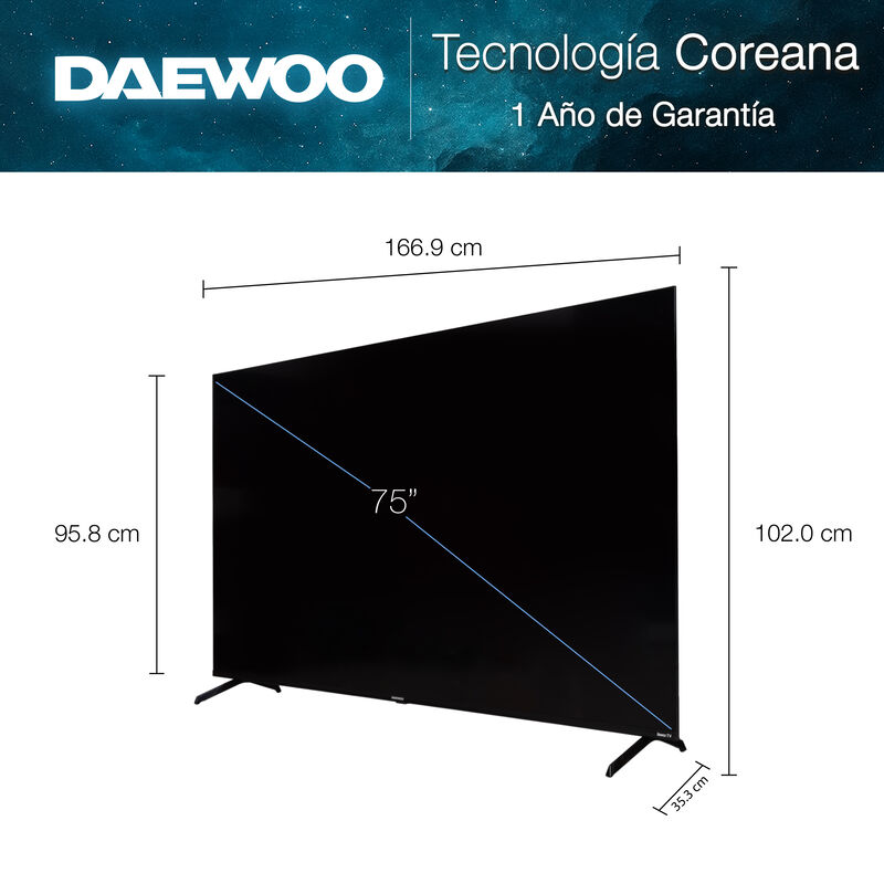 Daewoo Pantalla Smart Tv 75 Pulgadas 4k Uhd Led... image number null