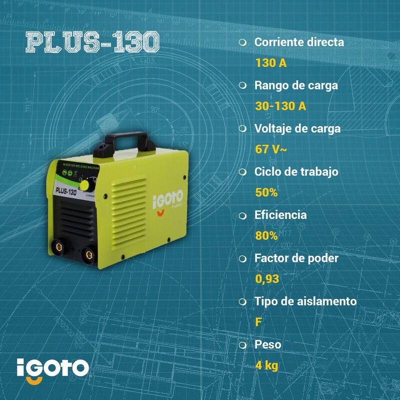 Soldadora Inversora Igoto Plus-130 A 110v Kit 6... image number null