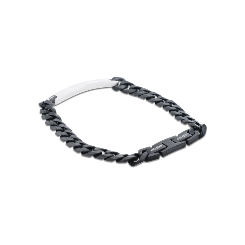 Esclava De Acero Color Negro Con Placa En Color... image number null