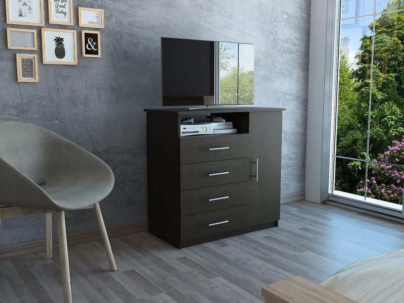 C&oacute;moda Organizador Barlovento Wengue con Cuatro... image number null