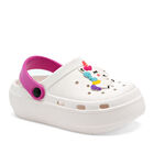 Moramora Sandalia para niña blanco fucsia