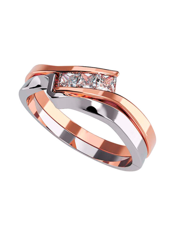 Anillo de Compromiso en Oro Rosa 10K con Circon... image number null