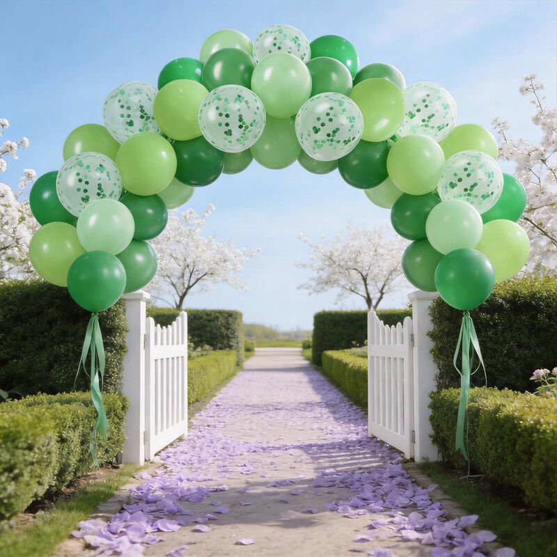 Globos Laorei 60 Uds 30 cm Verde Con Confeti image number null