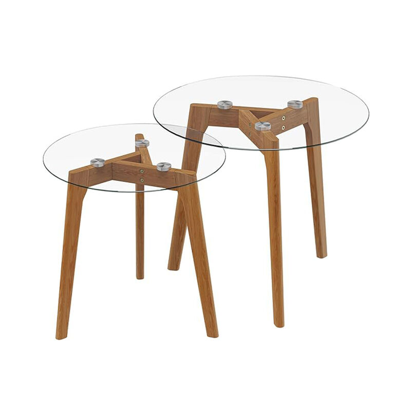Juego de mesas de vidrio auxiliares (par) image number null