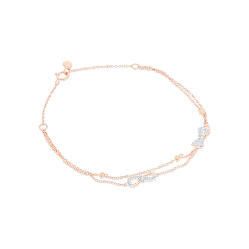 Pulsera Infinito Oro Rosa 14k Con Diamantes | B... image number null