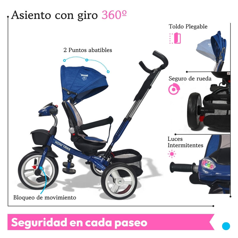Triciclo Para Ni&ntilde;os 7en1 Con Luz,sonido,asiento... image number null
