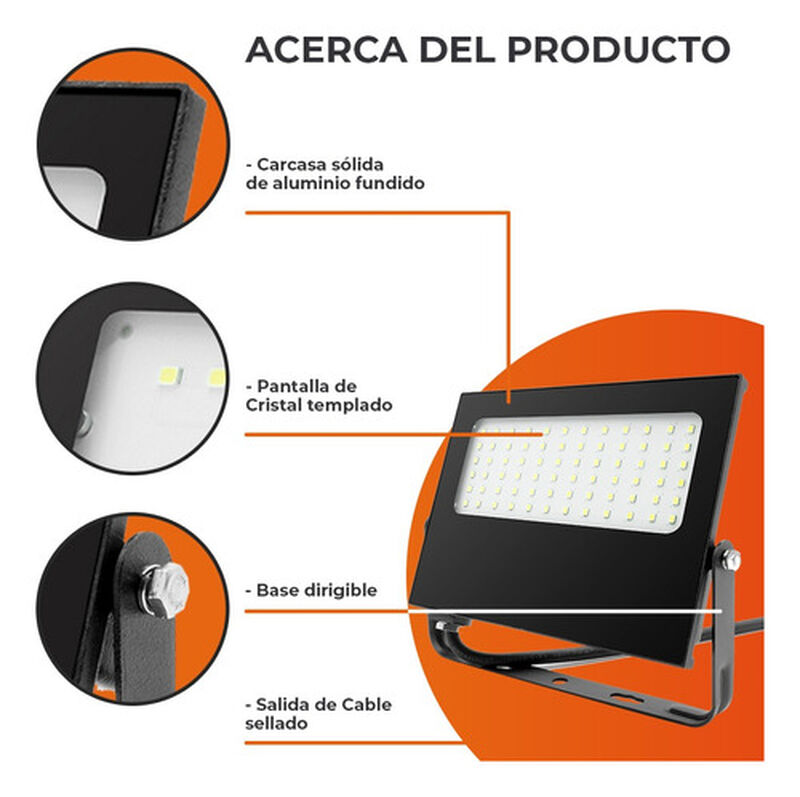 Reflector Led Exterior 50w 6500k Ip66 No Atenua... image number null
