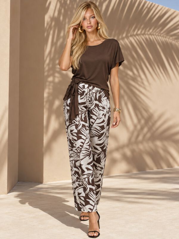 Conjunto 2 Piezas Para Mujer Conj-0271 Caf&eacute; Blu... image number null