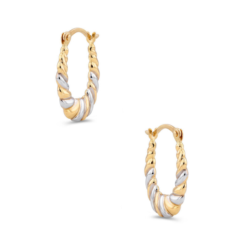 Arracadas De Oro Amarillo Y Blanco 14k (10x8 Mm... image number null