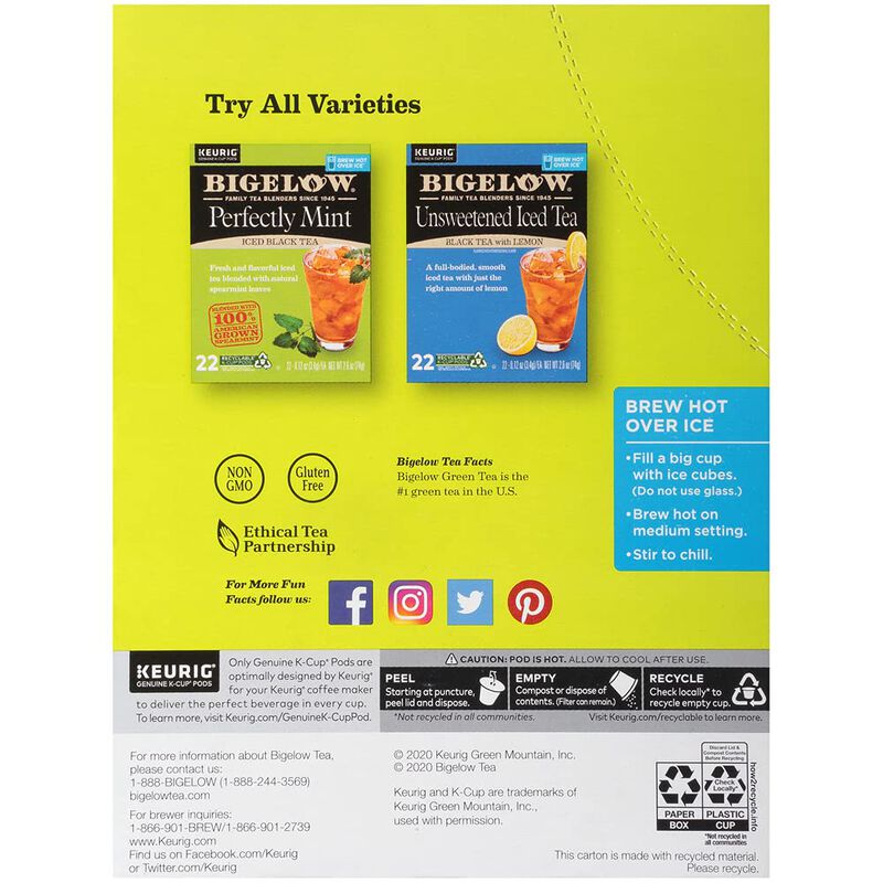 C&aacute;psulas K-cup De T&eacute; Verde Tropical Bigelow &ndash; 2... image number null