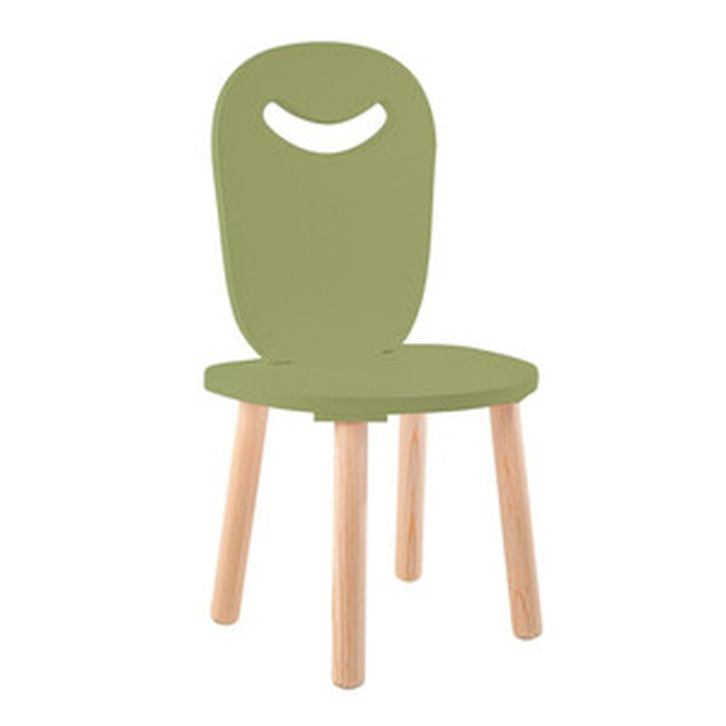 Silla Infantil Moderna de Madera Verde image number null