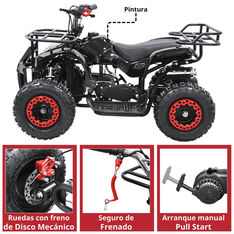 Cuatrimoto a Gasolina 49cc 2T Suspensi&oacute;n de Res... image number null