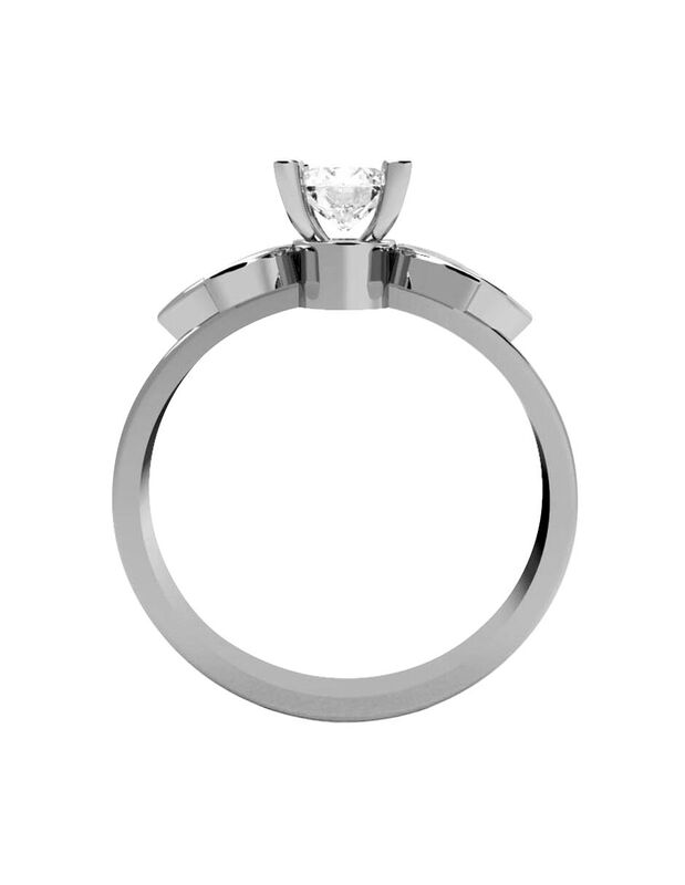 Anillo de Compromiso en Oro Blanco 14K con Circ... image number null