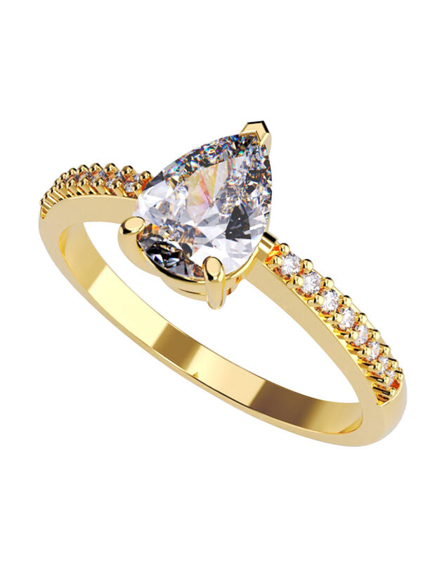 Anillo de Compromiso en Oro de 10K con Circonia... image number null