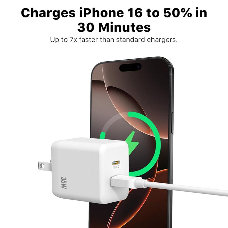 Cargador Ac Mybat 35w Gan Dual Usb-c Usb-a Univ... image number null