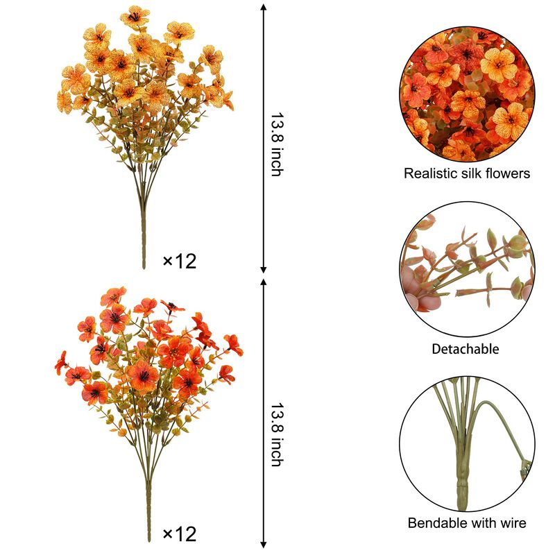 Flores Artificiales De Oto&ntilde;o Ouddy Decor, 24 Pa... image number null