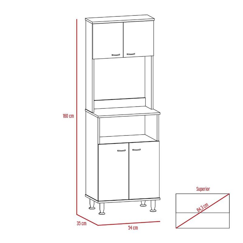 Mueble Alacena Fenix Blanco Virtual Muebles image number null
