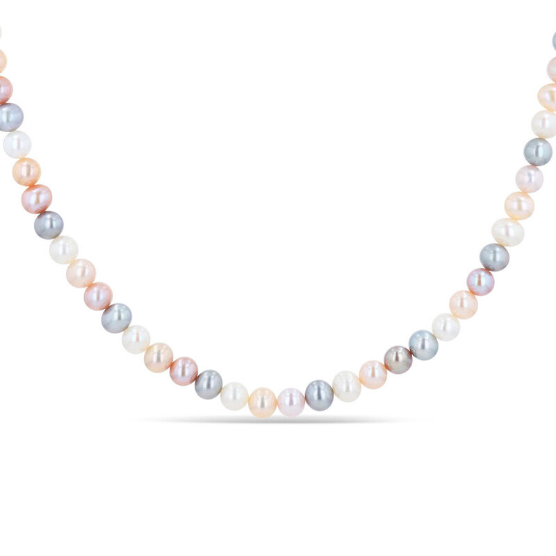 Collar Oro Amarillo 14k Con Perlas Multicolor image number null