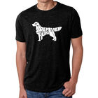 Camiseta Mezcla Premium Word Art Para Hombre - Golden Retriever - Negro