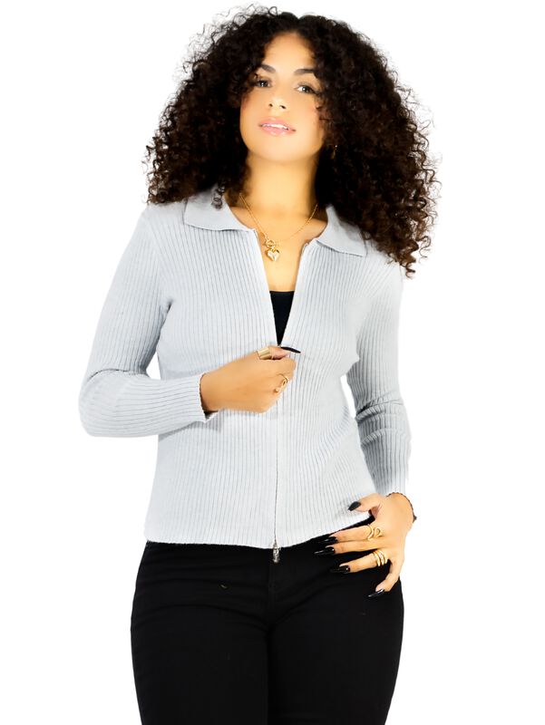 Sueter Mujer De Cuello Alto Y Cierre Sueteres S... image number null