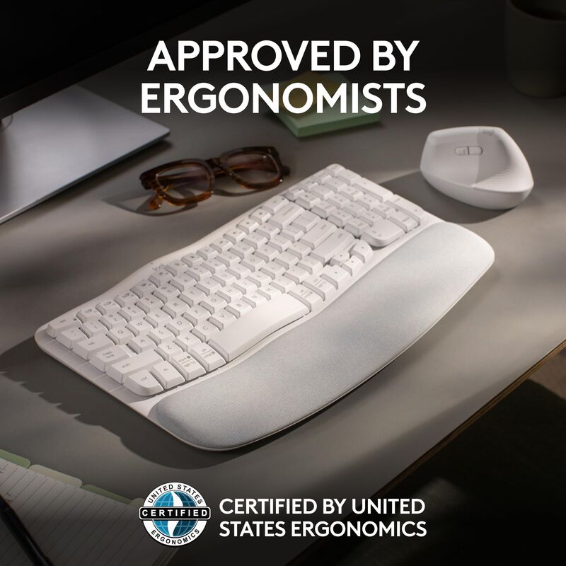 Teclado Ergon&oacute;mico Inal&aacute;mbrico Logitech Wave Ke... image number null