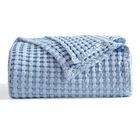 Manta Bedsure Cooling De Algod&oacute;n Con Forma De Gofre, Tama&ntilde;o King, Color Azul Cielo