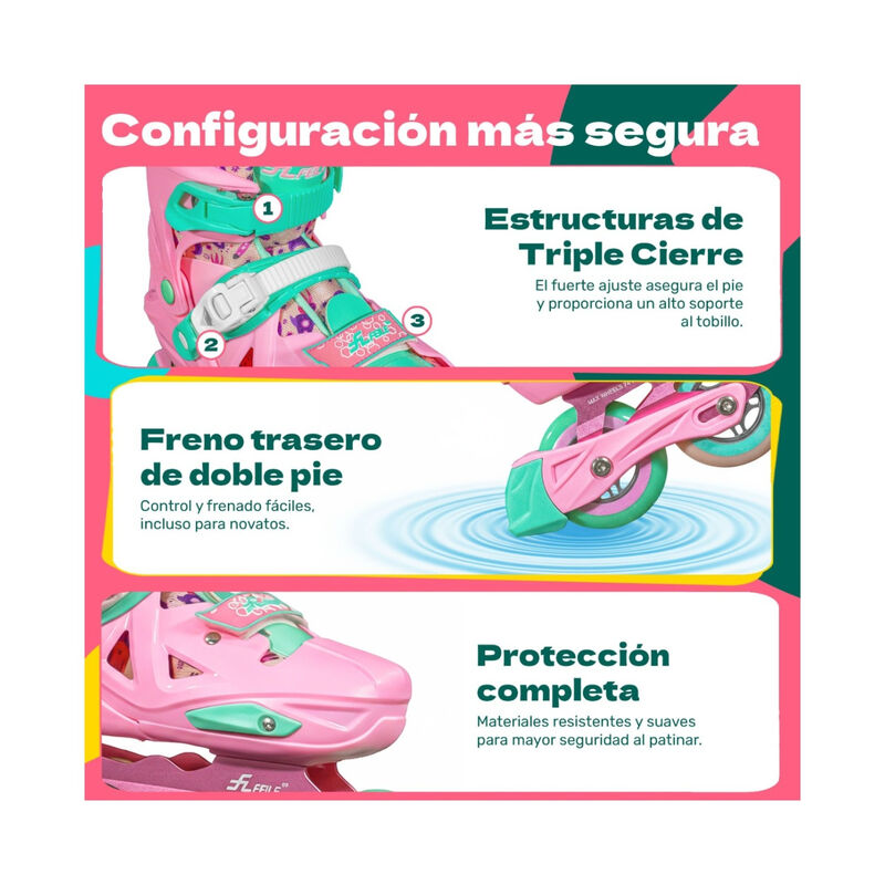 Patines Linea 4 Ruedas Soporte Aluminio Abec 9 ... image number null