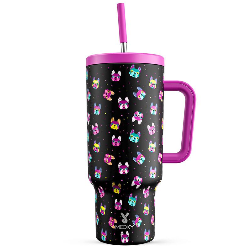 Vaso T&eacute;rmico Meoky 1200 ml Con Asa Y Pajilla image number null