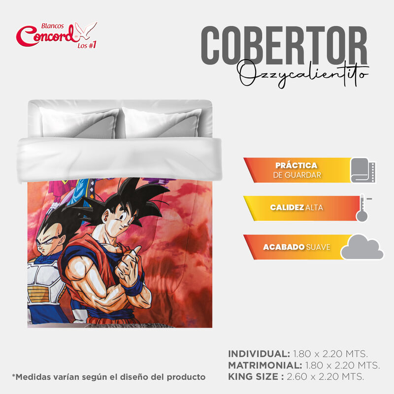 COBERTOR OZZY DRAGON BALL SUPER V2 BEIGE MAT/IN image number null
