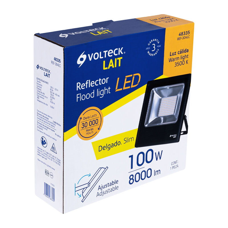 Reflector delgado de Led 100 W Luz Cálida Volte... image number null