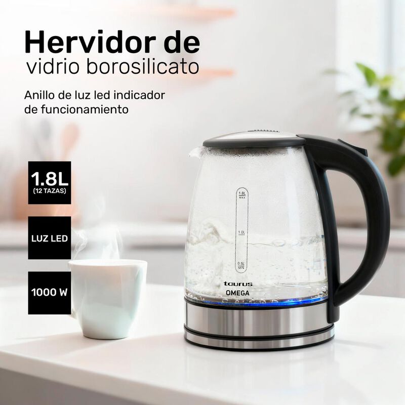 Hervidor De Agua Taurus Omega 1.8 Lt 1000w Jarr... image number null