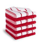 Juego De Pa&ntilde;os De Cocina Kitchenaid Albany, Paquete De 8 Unidades, Rojo Pasi&oacute;n Y Blanco, 30 X 30 Cm