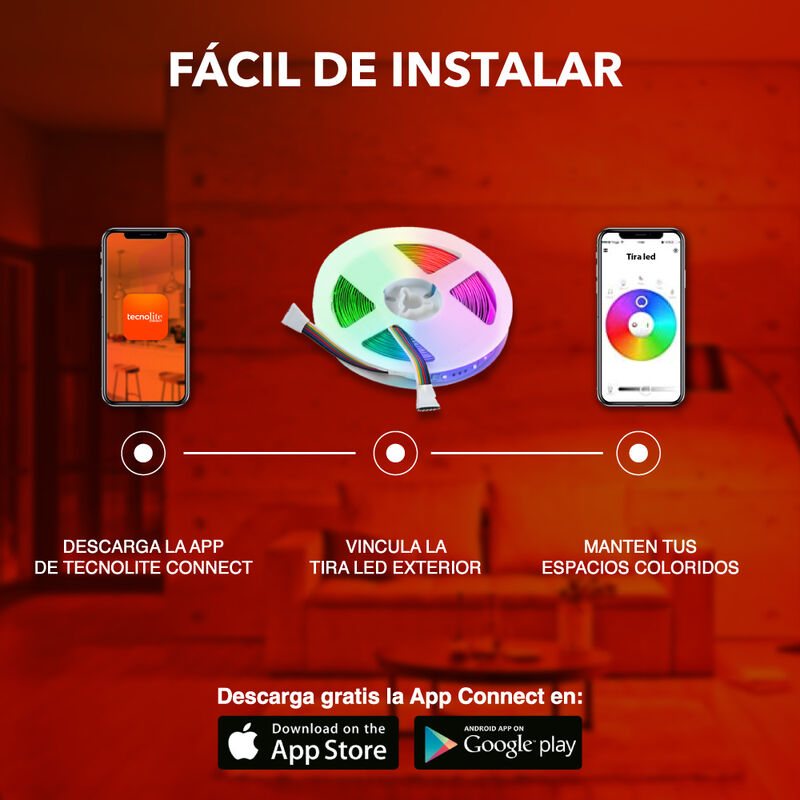 Tira Led Rgb Wifi 5 Metros Exterior Tecnolite C... image number null