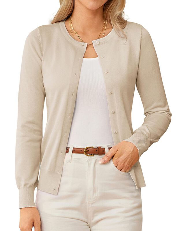 Su&eacute;ter C&aacute;rdigan Ligero Beige Grace Karin  Talla... image number null