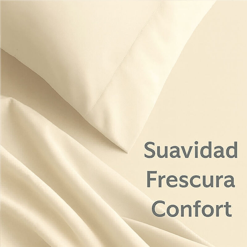 Juego de S&aacute;banas Tacto Algod&oacute;n Suaves y Durader... image number null