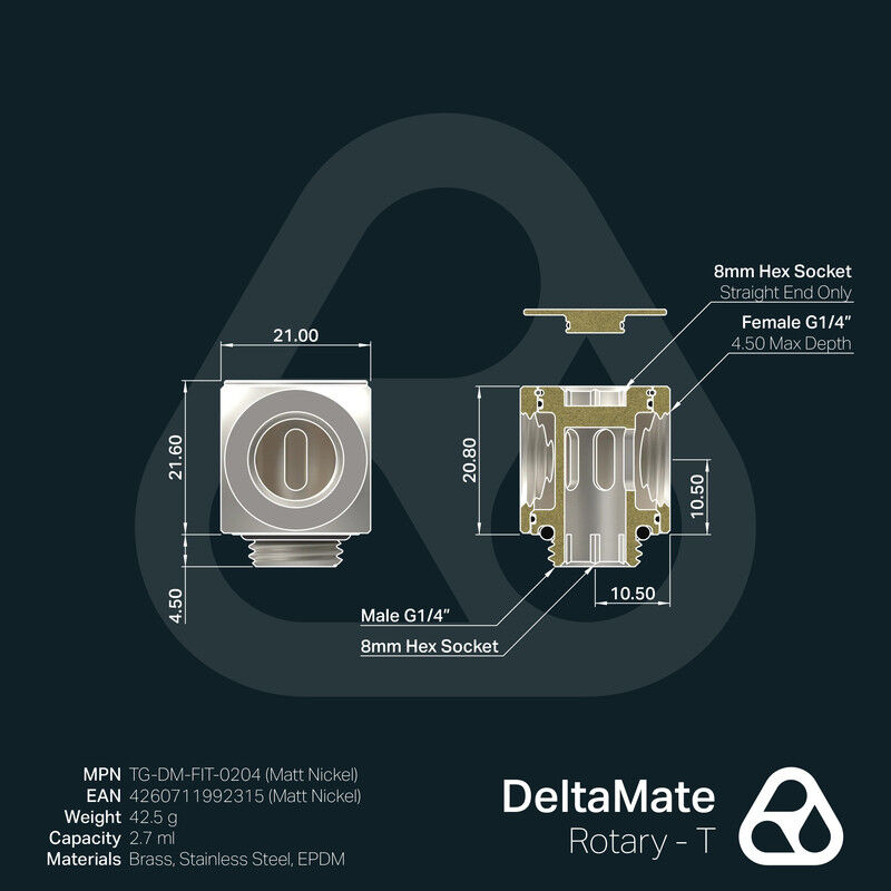Thermal Grizzly Deltamate Adaptador T Niquel Ma... image number null