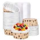 Tazas de Reposter&iacute;a Beasea 235ml, Pack de 100 con Tapas, Dise&ntilde;o de Garras de Gato