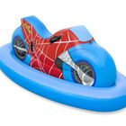 &nbsp;Flotador montable 1.70x.84cm Spiderman motocicleta c/agarraderas 3+a&ntilde;os rojo c/azul