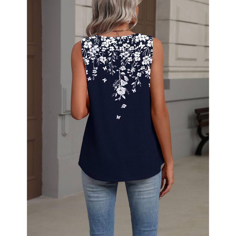 Top Sin Mangas Zeagoo Cuello V y Frente Plisado image number null