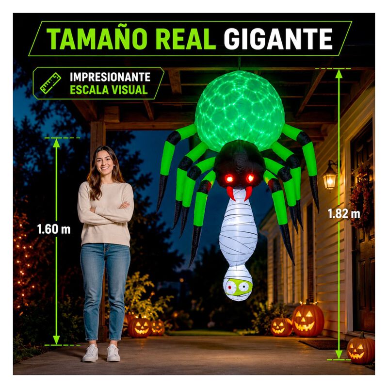 Inflable Halloween Ara&ntilde;a Gigante Exterior 2.1 M... image number null