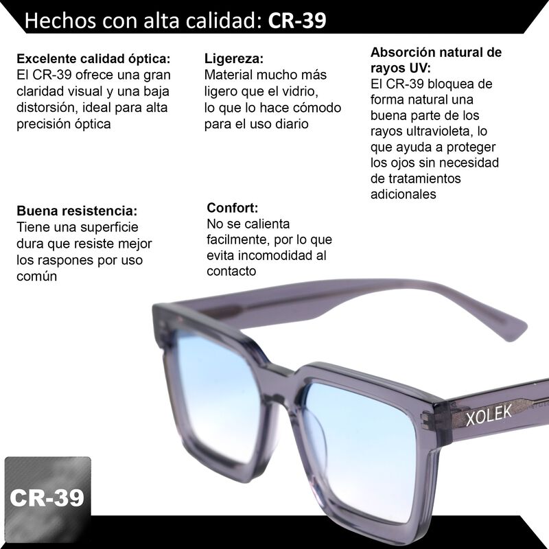 Lentes De Sol Xolek 108 Acetato Cr39 Rb UV tota... image number null