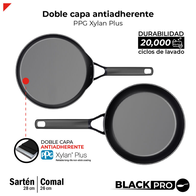 Set Sart&eacute;n 28 cm Y Comal 26 cm Aluminio Forjado... image number null