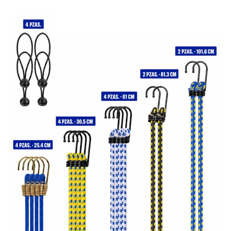Juego De Cuerdas Bungee Goodyear 20 Pzas Con Es... image number null