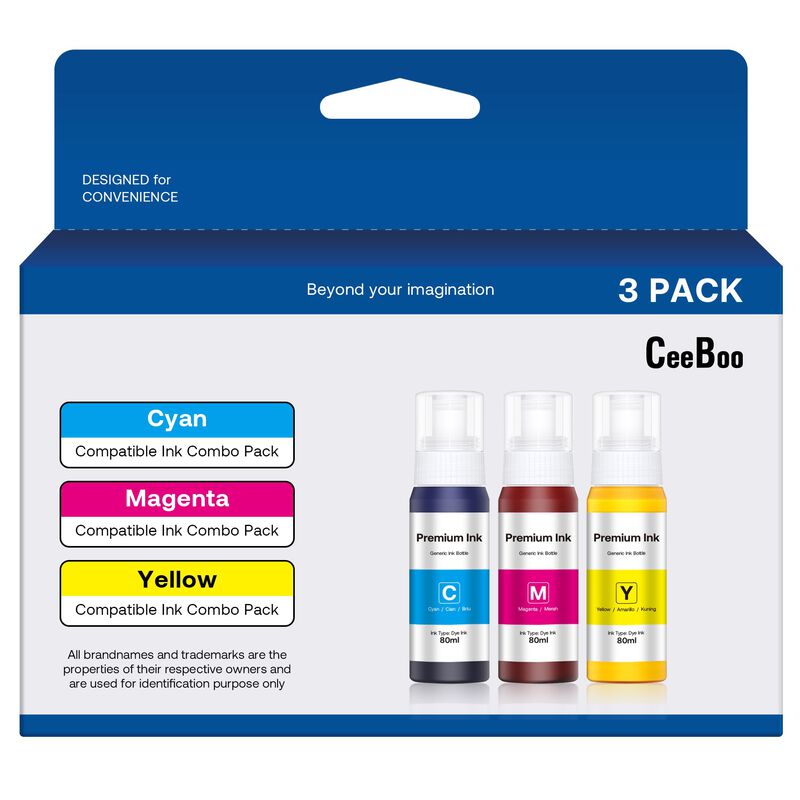 Pack De 3 Botellas De Tinta Ceeboo 80 ml Cian/m... image number null