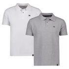 Jaspe y Blanco Polo Clasica De Hombre Manga Corta Algodon Modelo Bark 2pz