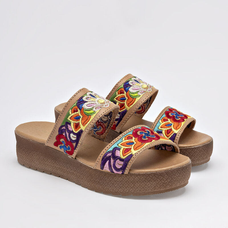 Mora Tierra Sandalia para mujer beige multicolo... image number null