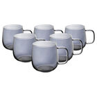 Set 6 Tazas Cristal Tornasol Gris Ideen 530 Ml